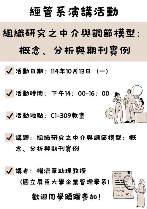 組織研究之中介與調節模型：概念、分析與期刊實例圖片